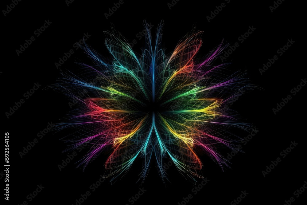 Neon fractals generated with AI Neon fractals generated with AI