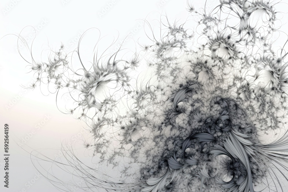 White minimalistic fractals generated with AI White minimalistic fractals generated with AI