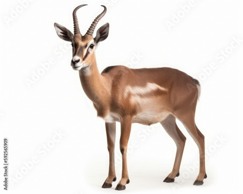 photo of antelope isolated on white background. Generative AI