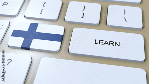 Obraz na płótnie Learn Finnish Language Concept
