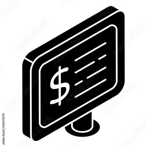 Editable design icon of online money 