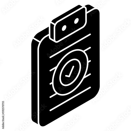Editable design icon of verified document 