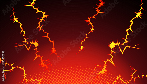 Red-black background with lightningin.