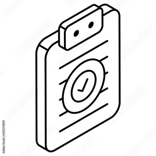 Editable design icon of verified document 