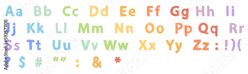 Children's drawing. Colorful alphabet. Simple letters