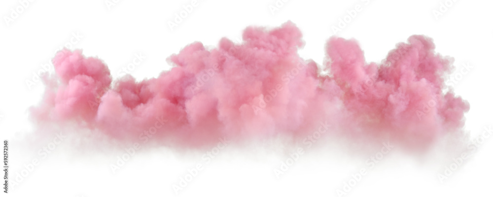 Cut-out smooth evening clouds explode landscaped on transparent backgrounds 3d render png