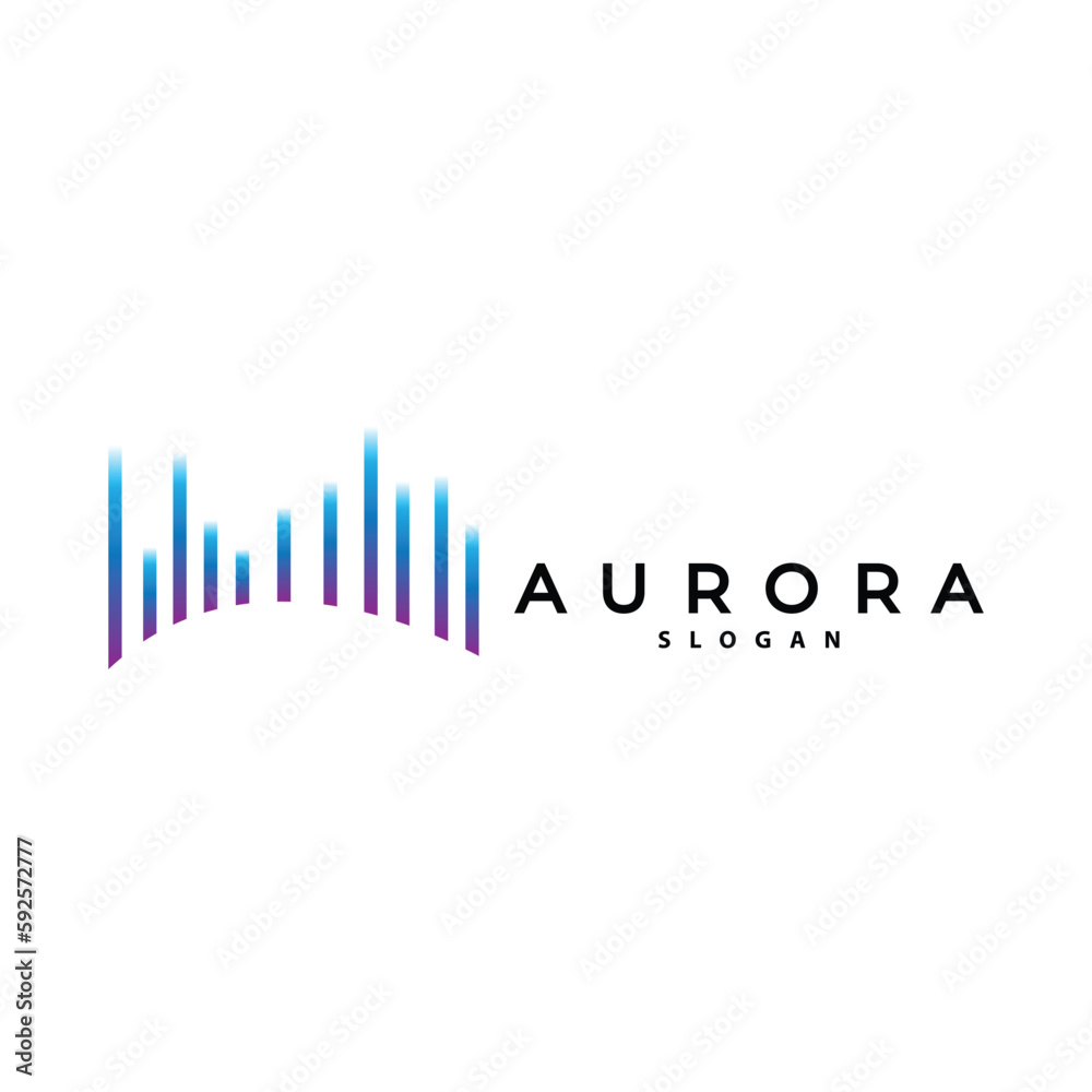 Aurora Logo, Light Wave Vector, Nature Landscape Design, Product Brand Template Illustration Icon Aurora Logo, Light Wave Vector, Nature Landscape Design, Product Brand Template Illustration Icon