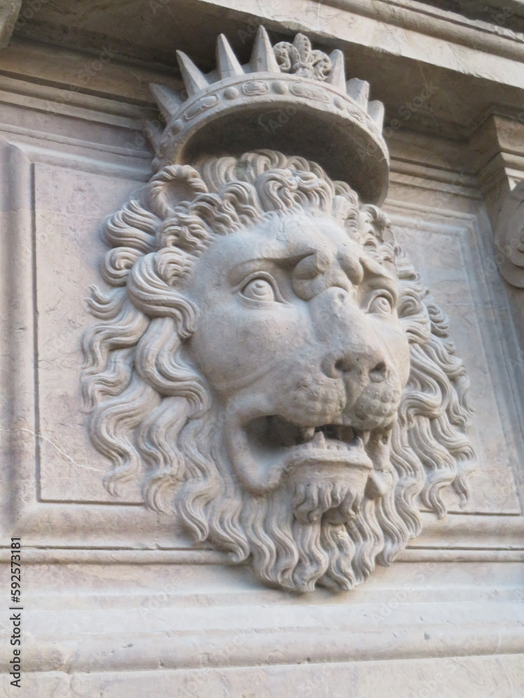 lion statue in Piti Palace, Florence