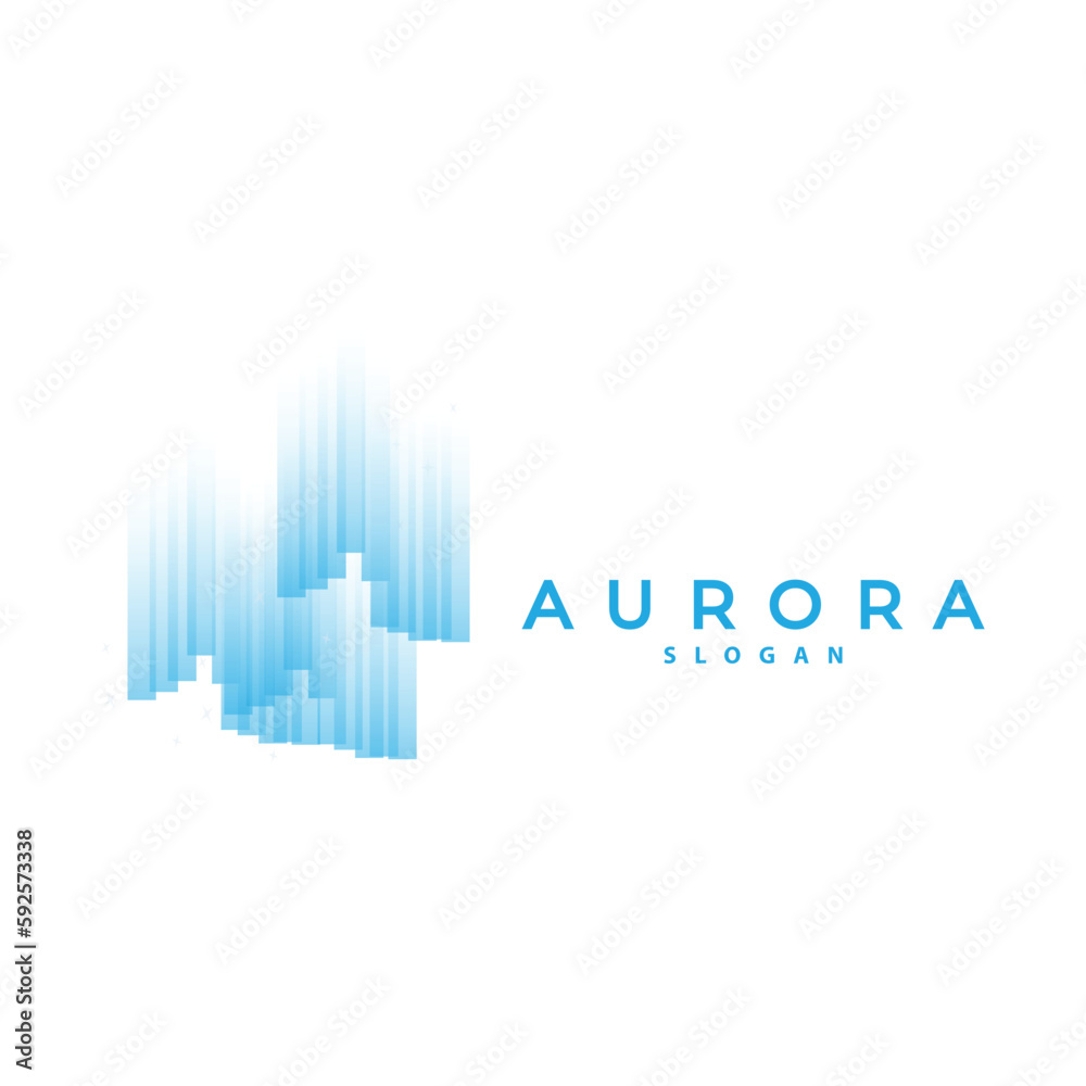 Aurora Logo, Light Wave Vector, Nature Landscape Design, Product Brand Template Illustration Icon