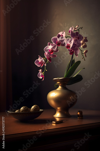pink background with flowers. Stylish background for presentation. © Prasanth