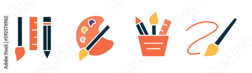  Creative Art and painting color palate icon design vector