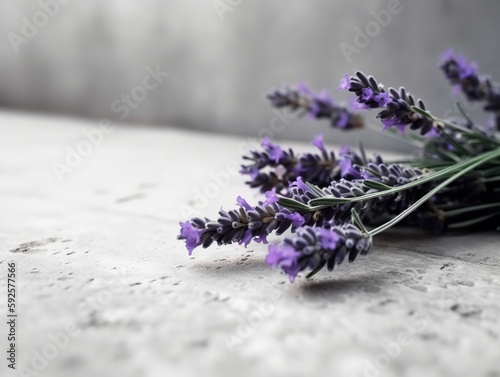 Lavender flowers on white background. Generative ai