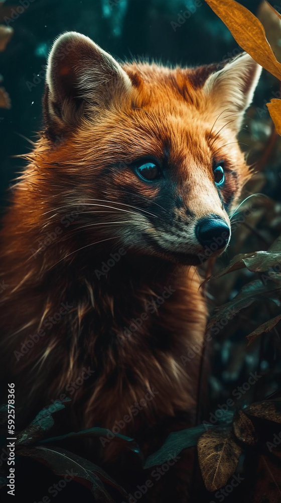 Marten In Realistic Photography Style In Colorful Tropical Jungle Detailed Portrait Front Lock Generative Ai Digital Illustration Part#140423