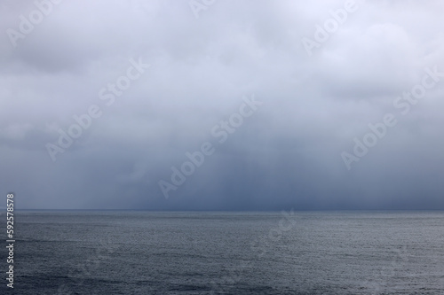 Stormy clouds over the sea, Lofoten, Norway, Europe