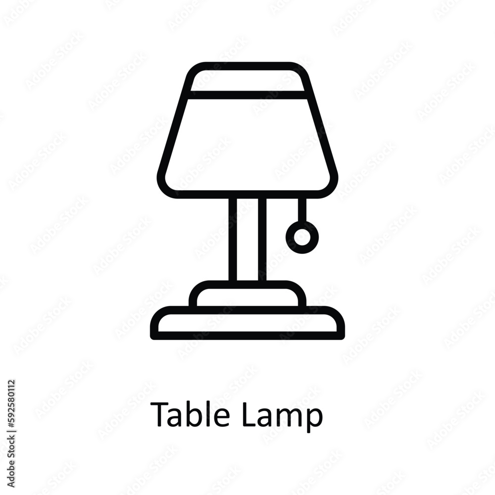 Table Lamp Vector   outline Icons. Simple stock illustration stock