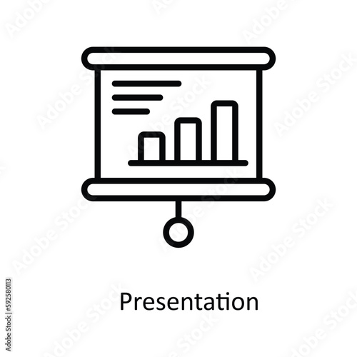 Presentation Vector outline Icons. Simple stock illustration stock