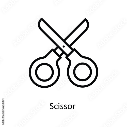 Scissor Vector outline Icons. Simple stock illustration stock