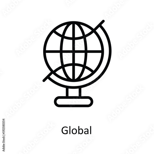 Global  Vector   outline Icons. Simple stock illustration stock