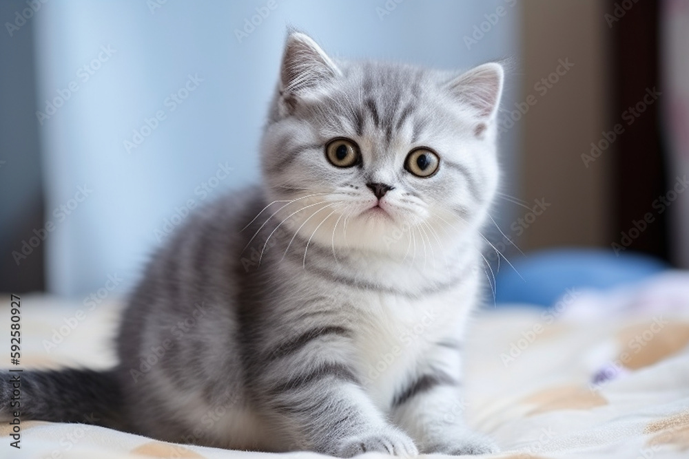 cute chubby kitten with adorable face