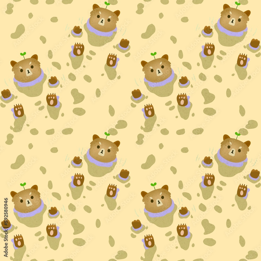 Seamless childish pattern with bear, floating bear .Creative childish urban texture for fabric, wrapping, textile, wallpaper, clothing. illustration. Seamless childish pattern with bear, floating bear .Creative childish urban texture for fabric, wrapping, textile, wallpaper, clothing. illustration.