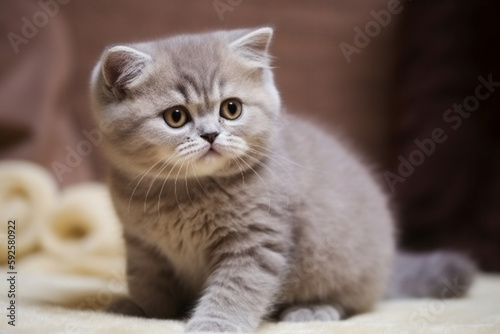 cute chubby kitten with adorable face