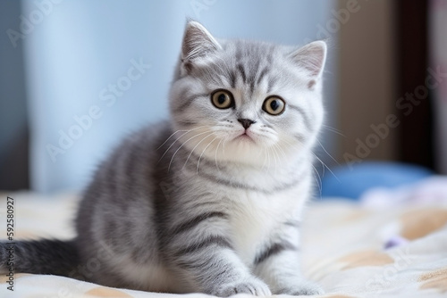 cute chubby kitten with adorable face © imur