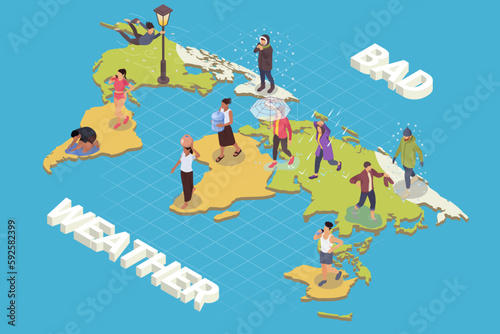 Bad Weather Isometric Illustration