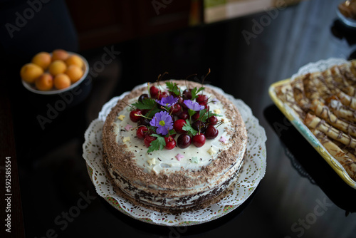 chocolate cake on a plate