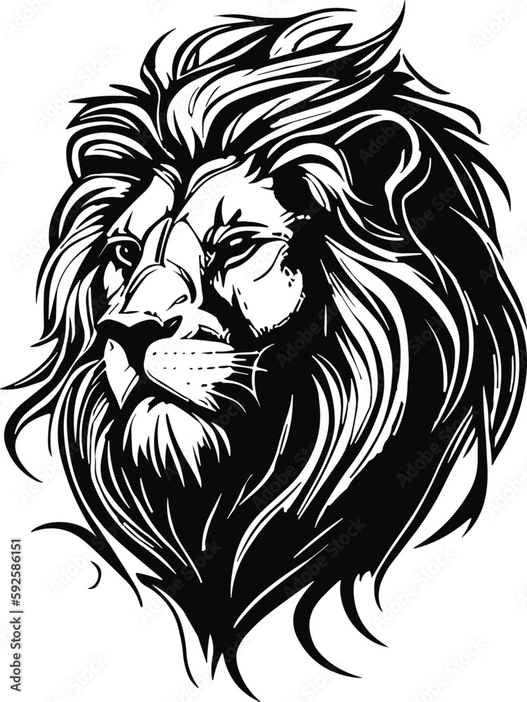 Lion head minimal logo vector illustration silhouette Lion head minimal logo vector illustration silhouette