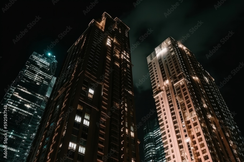 skyscrapers at night made with generative ai skyscrapers at night made with generative ai