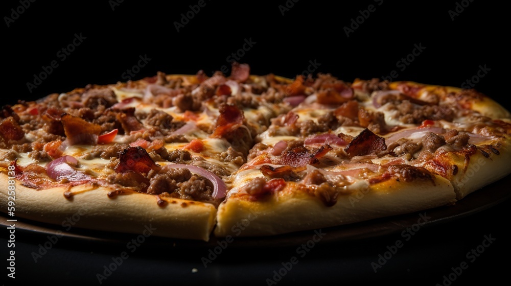 Meat Lovers Paradise: A Loaded Meat Pizza Meat Lovers Paradise: A Loaded Meat Pizza