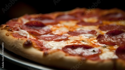Deliciously Hot: A Freshly Baked Pepperoni Pizza