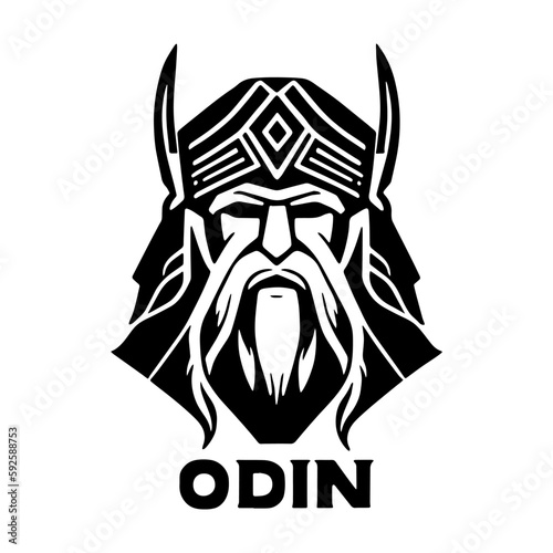 Odin Legendary God Mascot Vector. Odin vector and logo icon King Illustration Art, God Odin illustration in tattoo style.