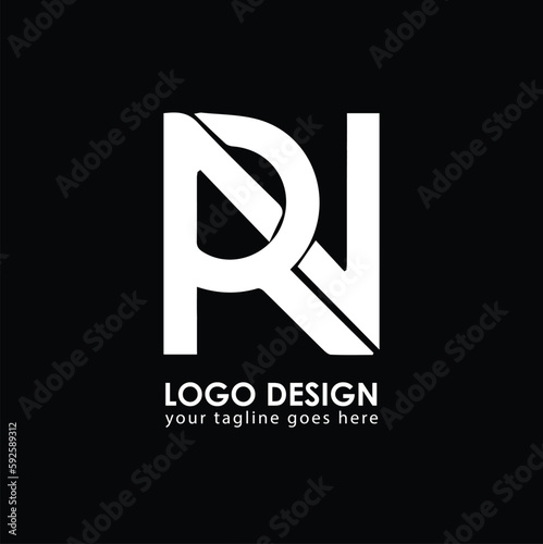 NR RV Logo Design, Creative Minimal Letter RV NR Monogram