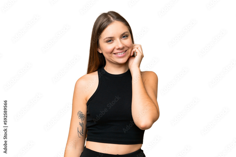 Young blonde woman over isolated chroma key background laughing Young blonde woman over isolated chroma key background laughing