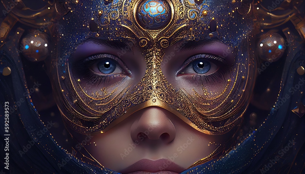 Amazing Mesmerizing Mysterious Fairy Woman Face Portrait AI Generated ...