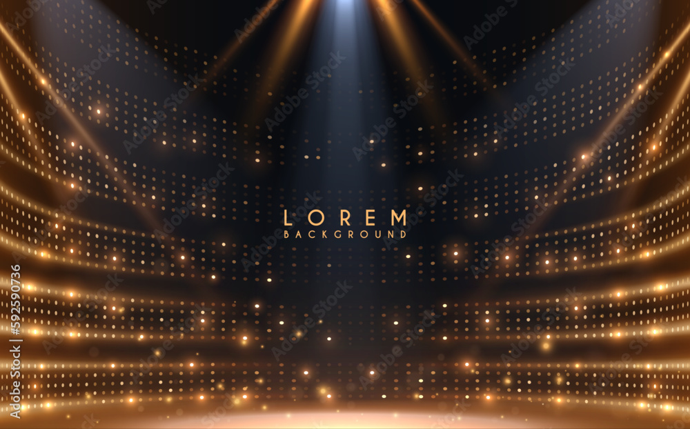 Blue and yellow stadium light effect background Stock Vector Adobe Stock