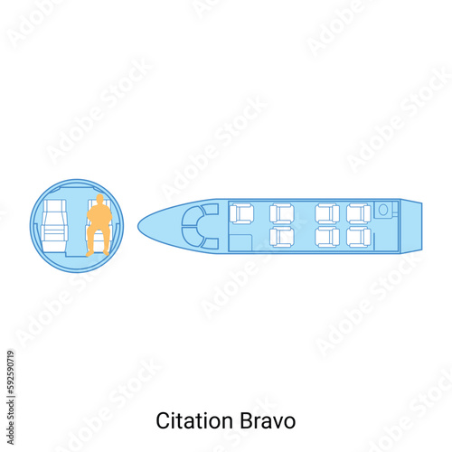 Citation Bravo airplane scheme. Civil Aircraft Guide