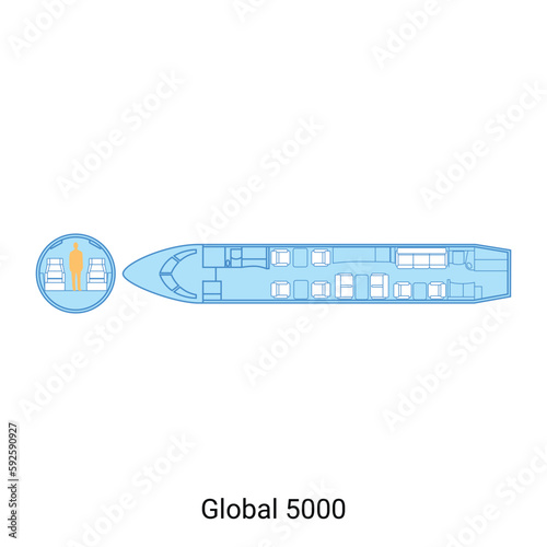 Global 5000 airplane scheme. Civil Aircraft Guide