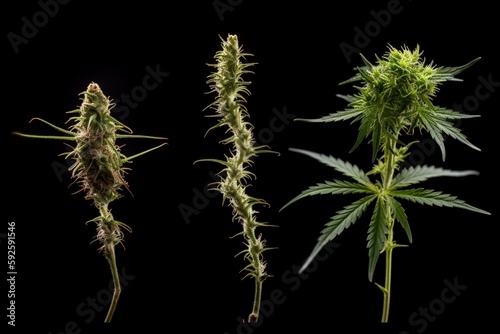 Wallpaper Mural Cannabis 3 plants Growth Process: A Stunning Photographic Series Documenting the Journey of Three Marijuana Plants from Sprout to Fully Grown - Essential Stock Image for Cannabis Enthusiasts Torontodigital.ca