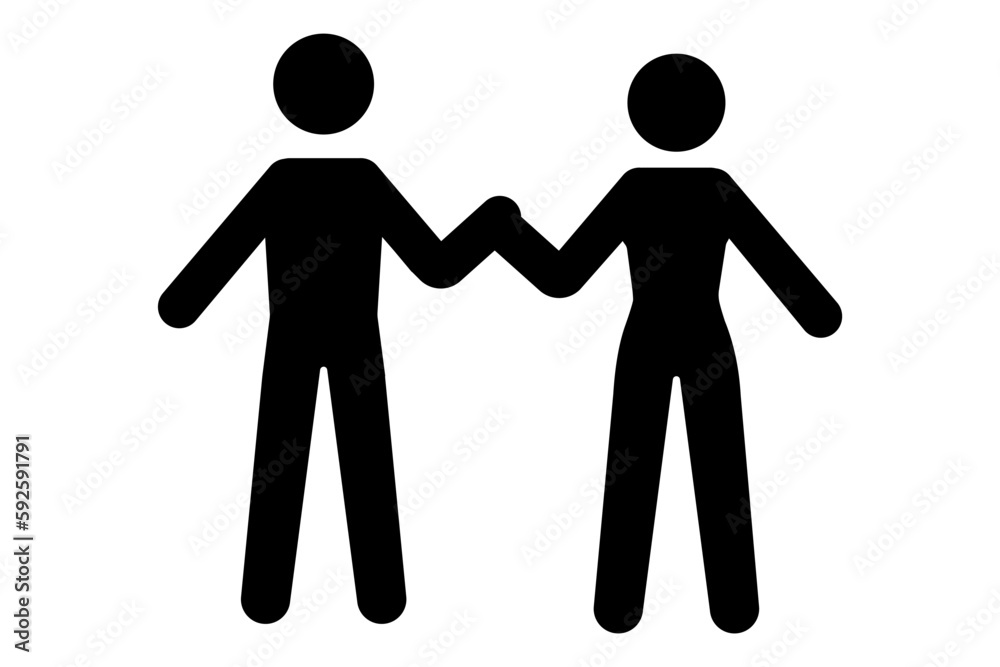 Dancing couple icon. Flat Vector illustration Dancing couple icon. Flat Vector illustration