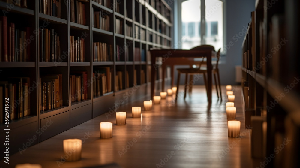 Obraz premium A stunning modern library filled with books. Generative AI.