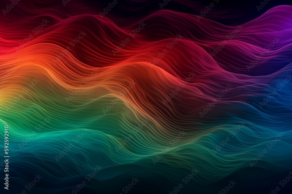 Colorful abstract wavy background with gradient. Generative AI Colorful abstract wavy background with gradient. Generative AI