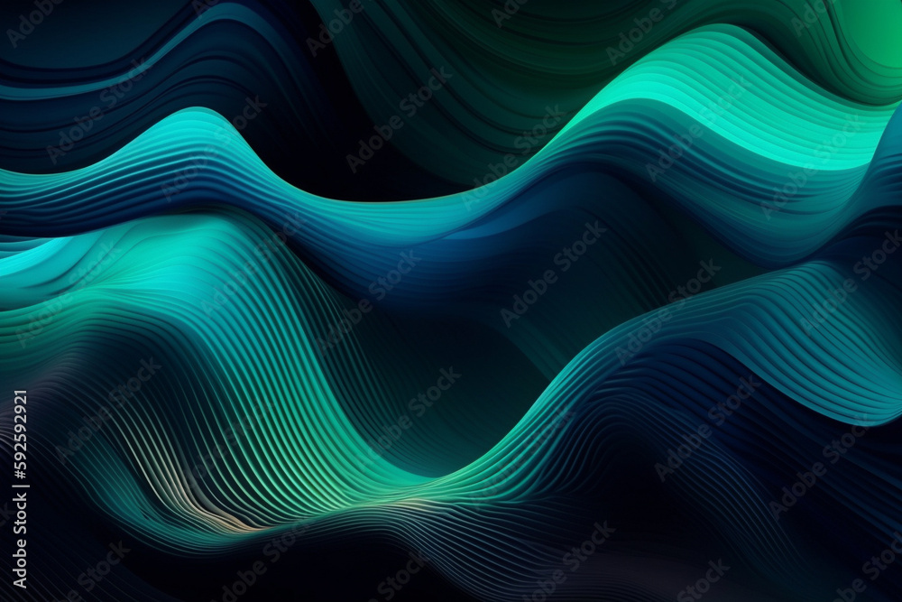 Colorful abstract wavy background with gradient. Generative AI Colorful abstract wavy background with gradient. Generative AI