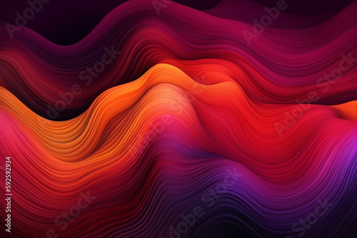 Colorful abstract wavy background with gradient. Generative AI