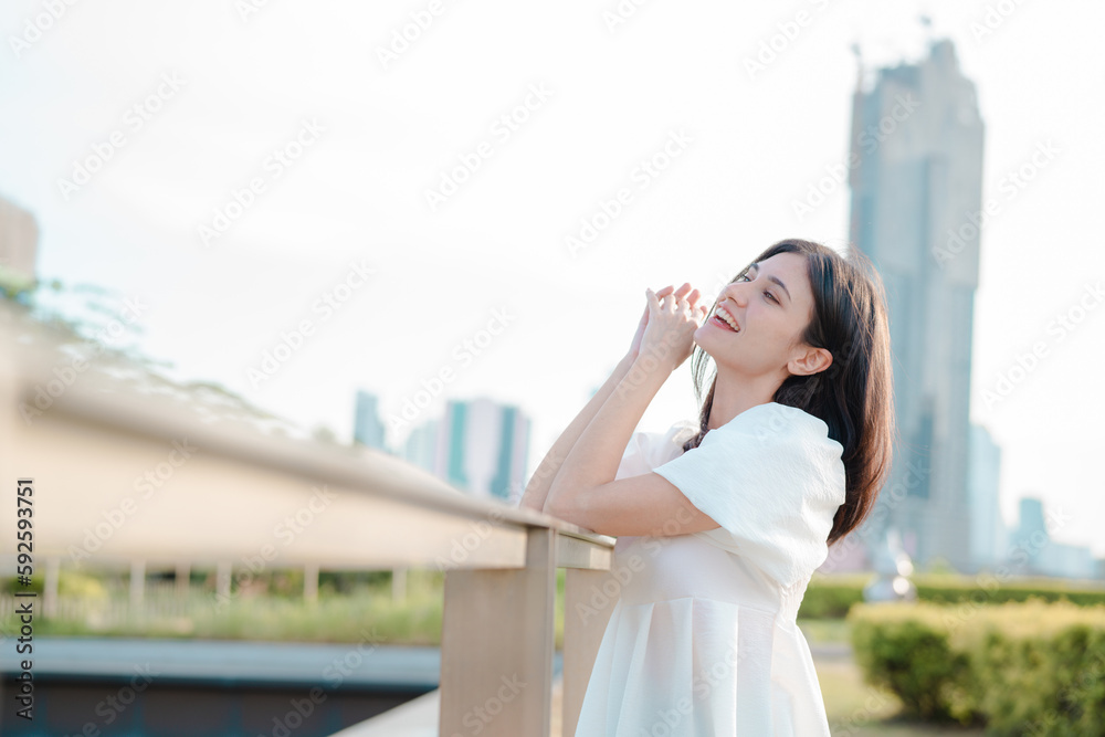 Portrait of beautiful young woman, Closeup face of a pretty asian model looking at camera.