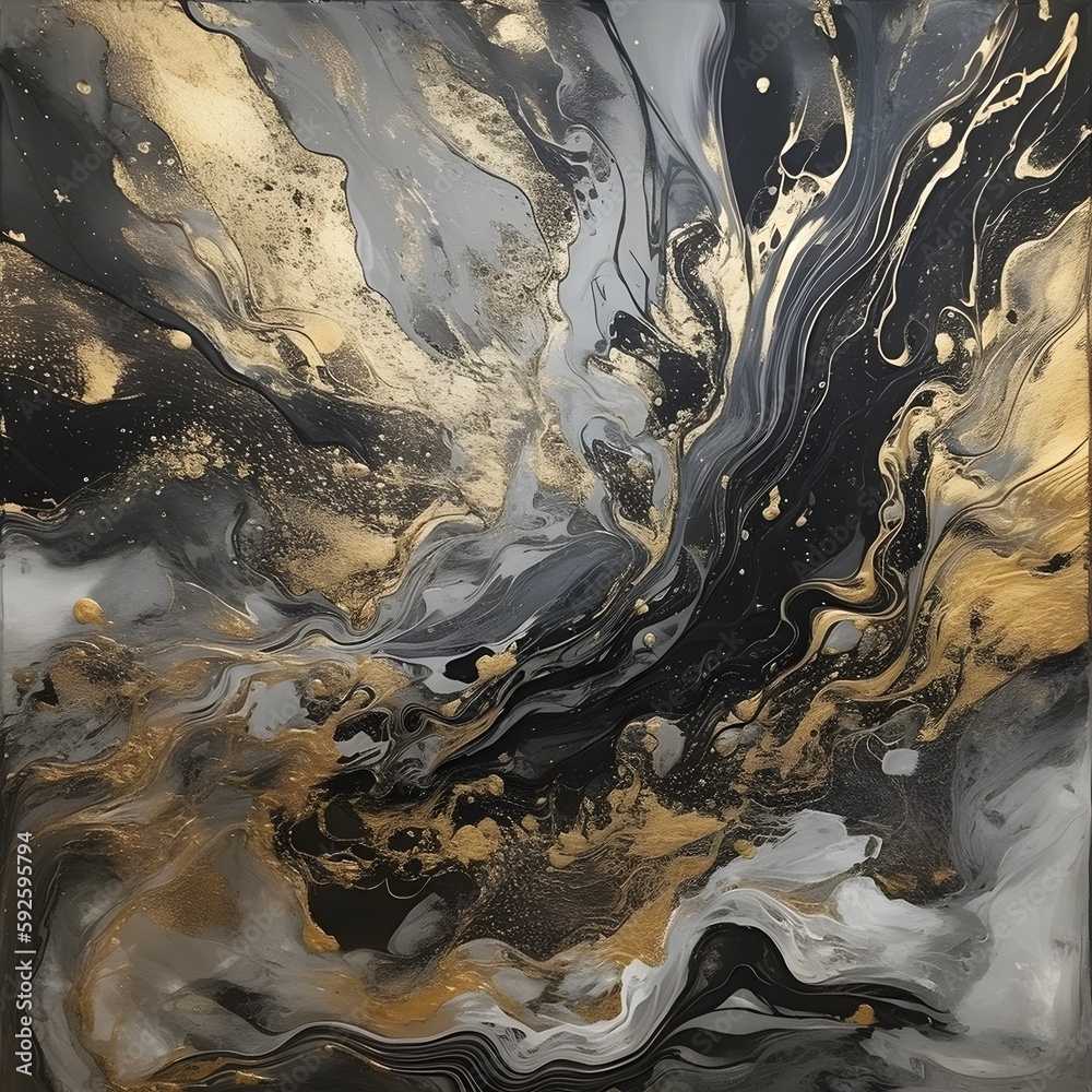 Gold Abstract Painting created by generative A.I