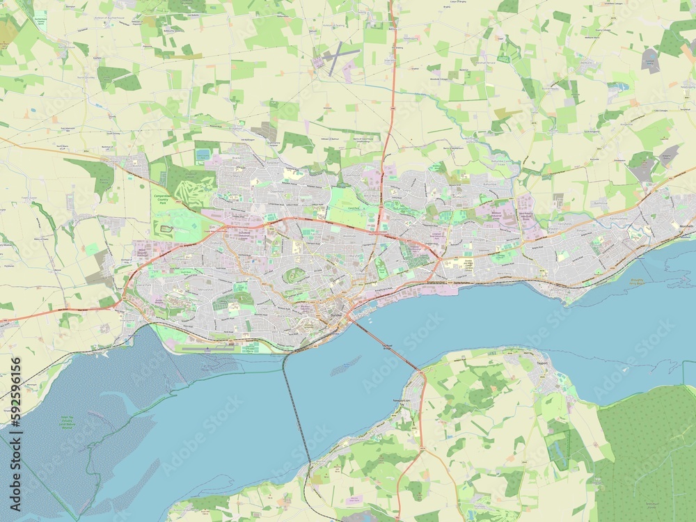 Fototapeta premium Dundee, Scotland - Great Britain. OSM. No legend