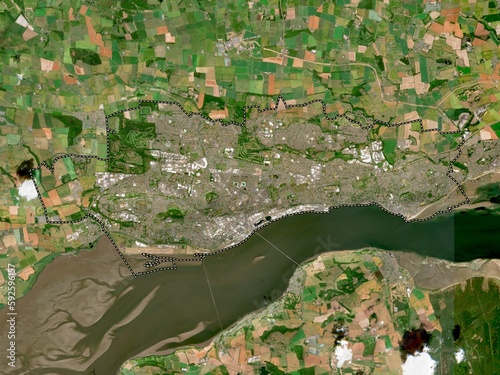 Dundee, Scotland - Great Britain. Low-res satellite. No legend photo