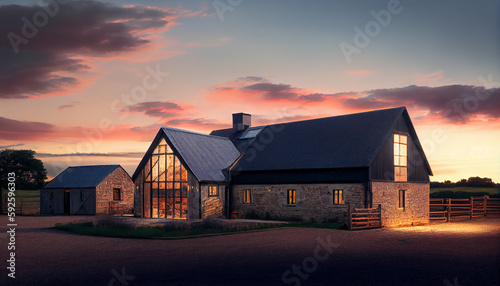 Wooden Barn Farm house